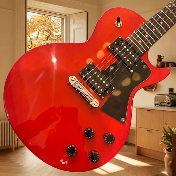 Gitarr, rosenträsgrepp, fast stall,Röd