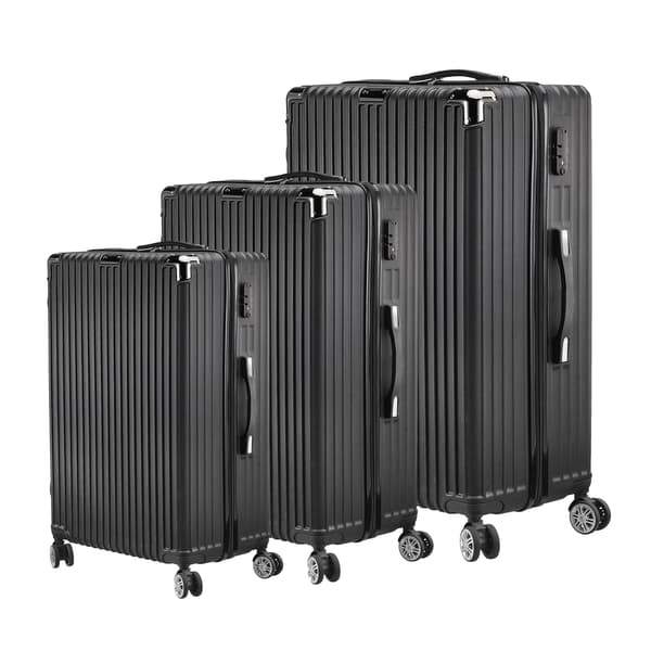 Bagagesæt, Holdbart ABS-plast, 4 Spinner-hjul,Sort-C