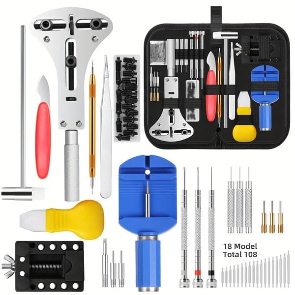 Klockreparationsverktyg, Omfattande verktyg, Bärbar förvaring,147pcs