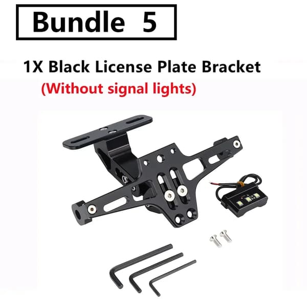Motorcykelskilt Holder, LED Blinklys, Universel Pasform,Sort