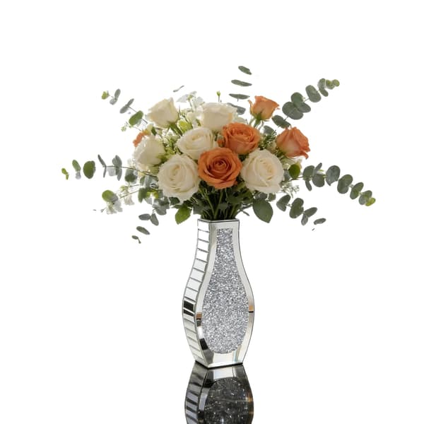 Blomvas, Elegant Design, Hållbar Kristallkonstruktion,Silver
