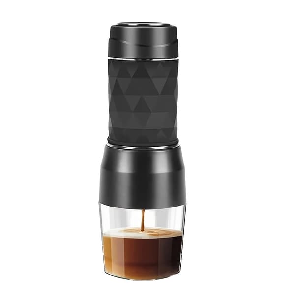 Espresso Kaffemaskine, Bærbart Design, Manuel Betjening,sort