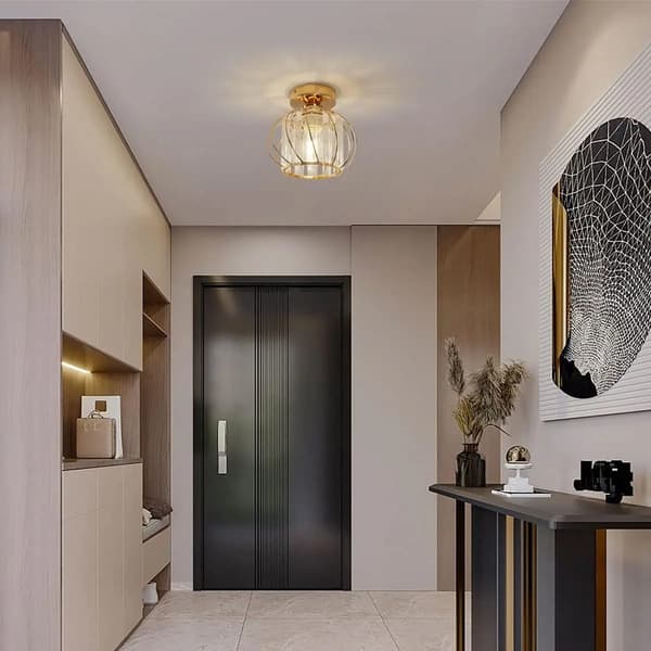 Taklampa, E27 sockeltyp, modern design, Guld