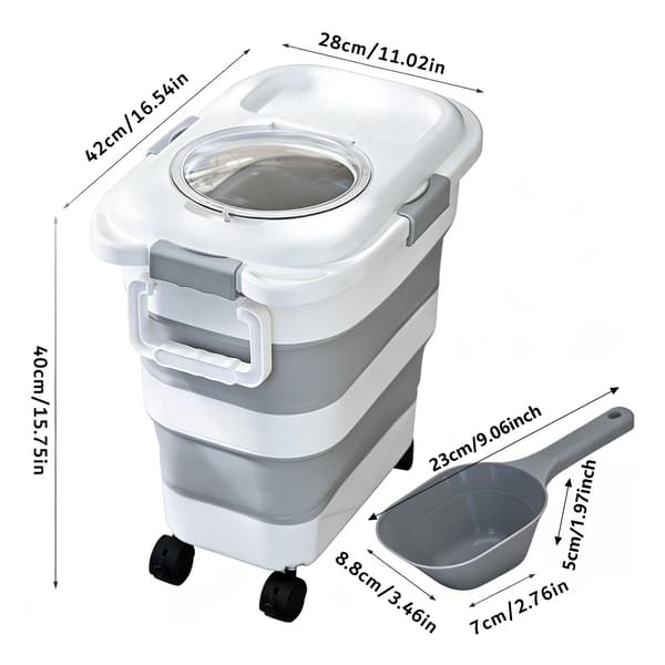Hundemad Container, Lufttæt Forsegling, Sammenklappeligt Design,1pc