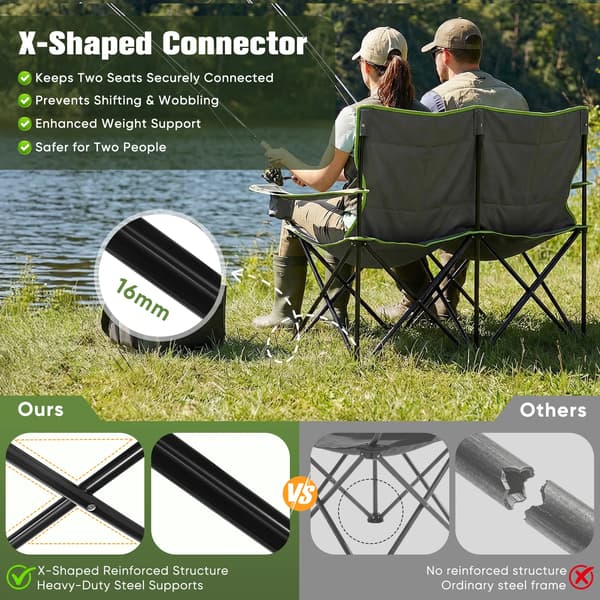 Campingstol, Hög Ryggstöd, Bärbar Fällbar Design,grön