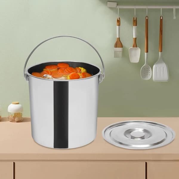 Spand, Rustfrit Stål, Kraftig Design,Sølv
