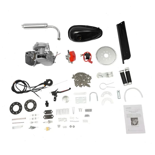 Cykelmotor Kit, 100CC, DIY Omvandlingsset,Silver