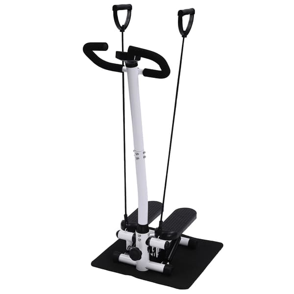 Fitness Stepper, Modstandsbånd Inkluderet, Holdbart Design,sort