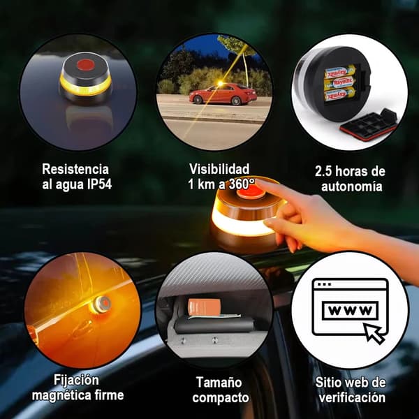 Nödljus, 360° synlighet, vattentät design, nödljus