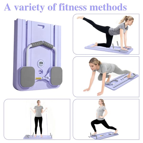 Fitness Reformer, Hållbart Material, Fällbar Design,Lila