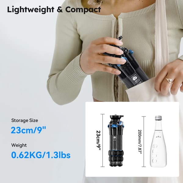 Stativ, Kolfiber Material, Lätt och Kompakt Design,AM-223L