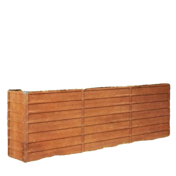 Höjdplanteringslåda, Cortenstål, 240 cm Längd, 40 cm Bredd, 77 cm Höjd, Rustik Design