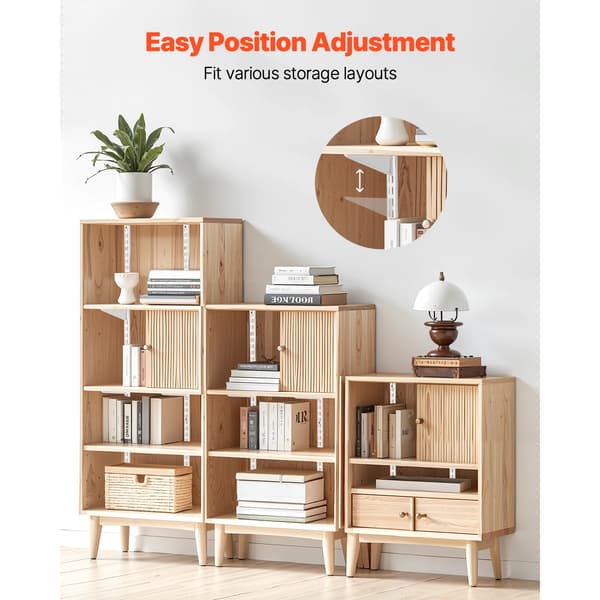 Vägghyllsystem, Justerbar Höjd, Hållbar Stålstruktur,5 PCS