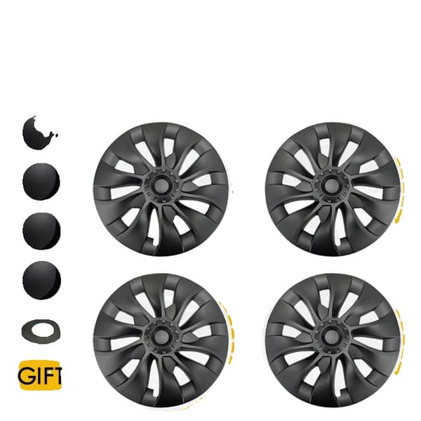 Hjulafdækning, Kompatibel med Model 3, Holdbar ABS Plast,4PC mat sort, Til Tesla, Til Model 3