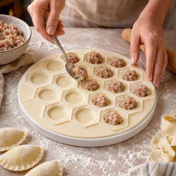 Dumplingform, 19 huller, letvægts plastdesign,HVID