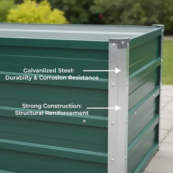 Planter, Galvaniseret Stål, Holdbar Konstruktion,grøn