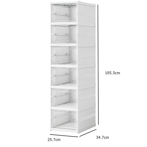 Skoopbevaringsboks, Stabelbar Design, Klar Frontpanel,6 lag