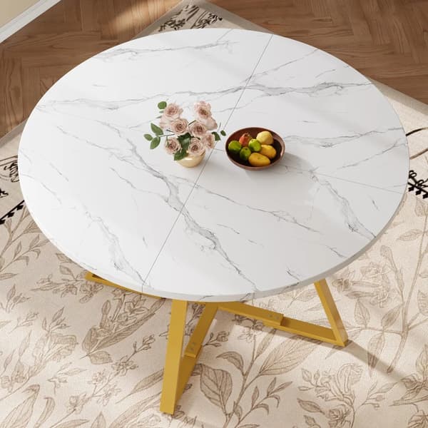 Matbord, Modern Stil, Kompakt Rund Design,Vit