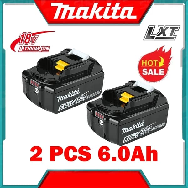 Batteri, 6000mAh kapacitet, säkerhetsfunktioner,2ST 6000mAh