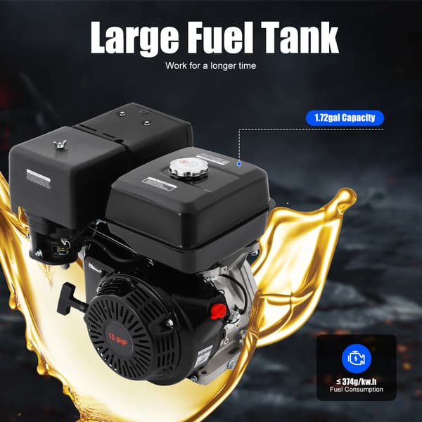 Firetakts benzinmotor, 15HK, OHV,sort