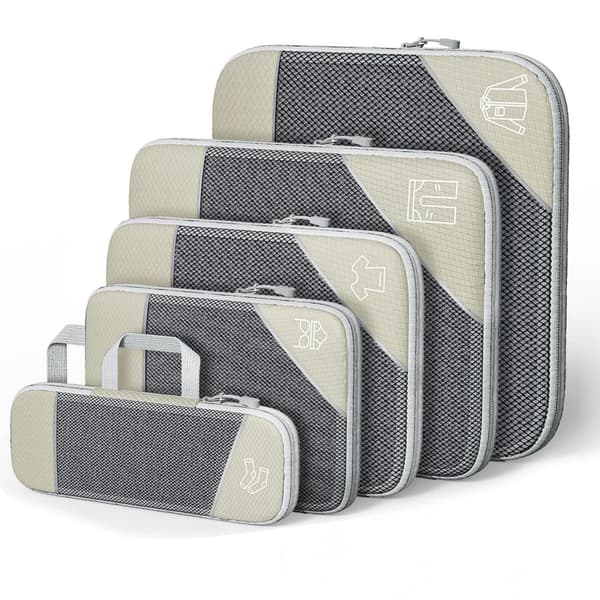 Resepackningskubor, Lättviktsdesign, Platsbesparande kompression,5PCS Beige