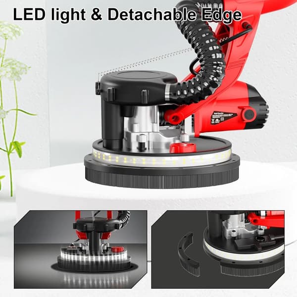 Gipspladesliber, 7 variable hastigheder, LED-lys for forbedret synlighed,750W