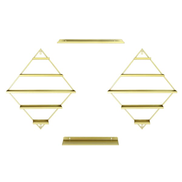 Nagellackställ, Väggmonterad Organisatör, 5-Lagers Design,Guld