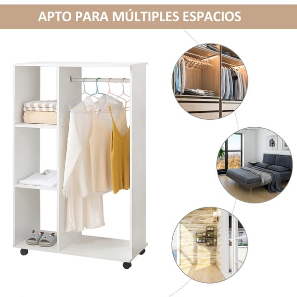 Garderob, Öppen Design, Minimalistisk Stil, VIT