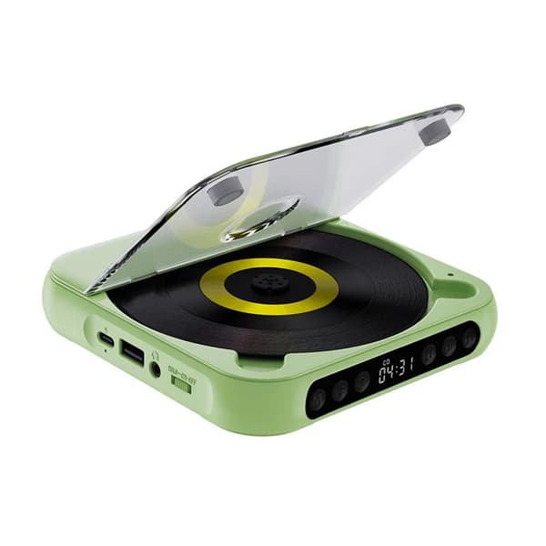 CD-spelare, Bluetooth-anslutning, bärbar design, grön