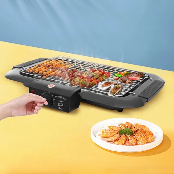 Elektrisk Bordgrill, Justerbar Temperatur, Holdbar Konstruktion,sort