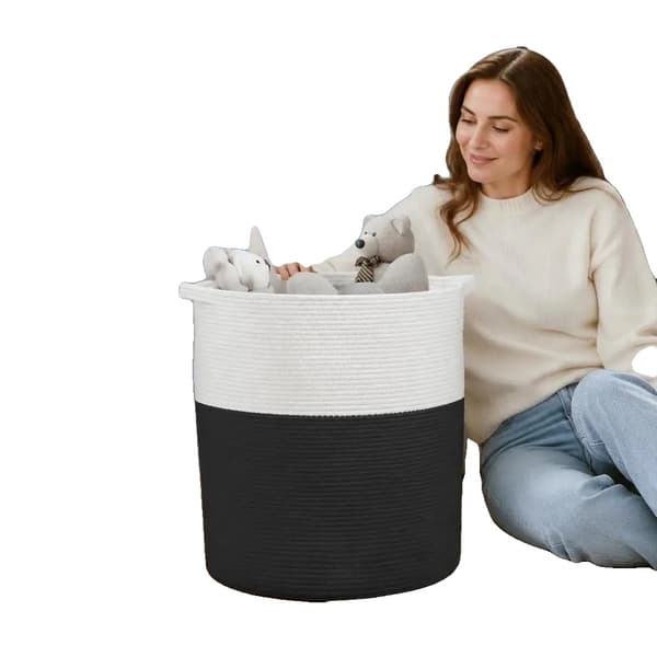Förvaringskorg, Bomullsrep, Fällbar Design,Flerfärgad