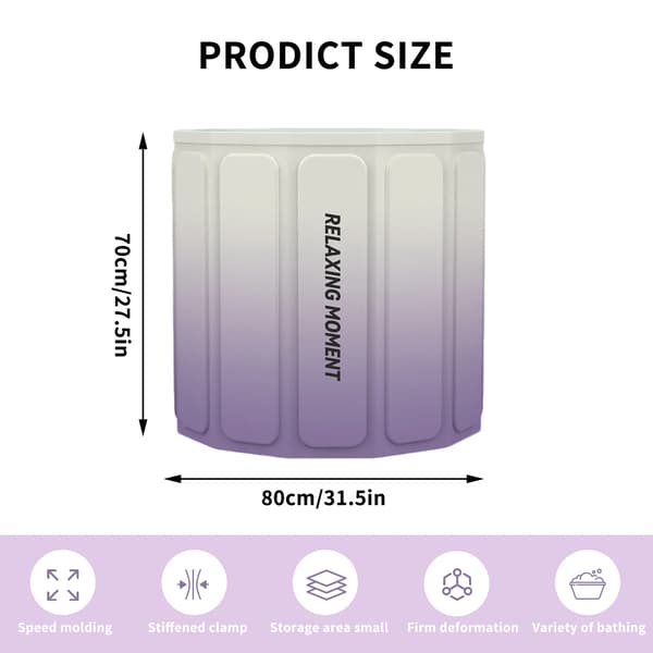 Sammenklappelig Badekar, Miljøvenligt Materiale, Brugervenlig Installation,VIOLET/紫罗兰