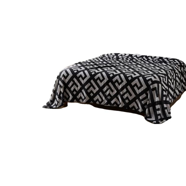 Flannel Tæppe, Geometrisk Design, Blødt og Let,130X160Cm
