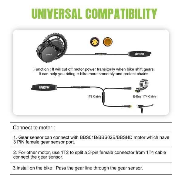 Gear Shift Sensor, Metal Shell, Kompatibel med Bafang Motorer,Gear Shift Sensor
