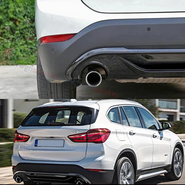 Bageste kofanger diffuser, holdbart ABS-plast, kompatibel med luksus kompakt SUV 2015-2021,Glans Sort