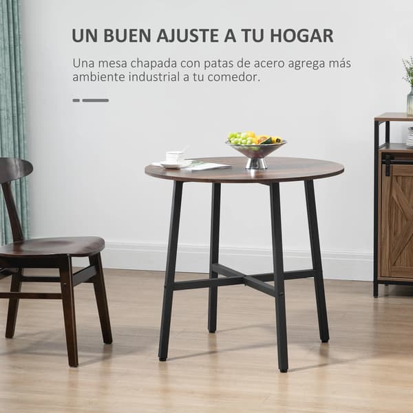 Matbord, Modern Stil, Robust Metallram, Rustik Brun och Svart