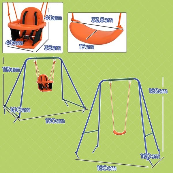 Babygunga, utomhusbruk, säkerhetsbälte, Orange