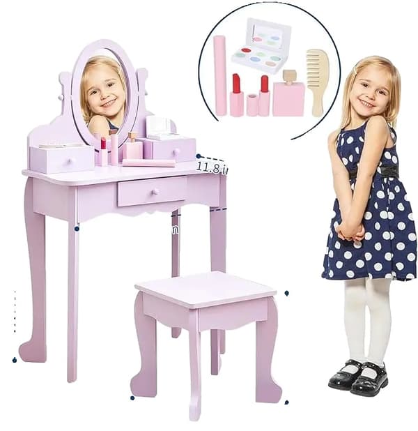 Sminkset, Sminkbord, Pall Ingår,lila