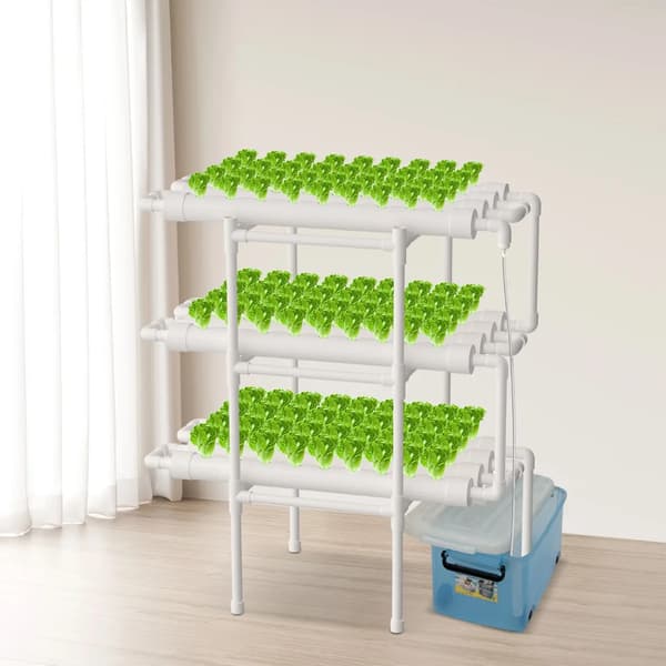 Hydroponiskt växtsystem, 3-nivåsetup, jordlös odling,VIT