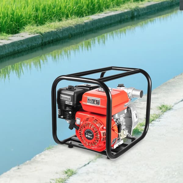 Vattenpump, 7,5HK Bensinmotor, Hållbar Ram av Kolfiberstål,MULTI