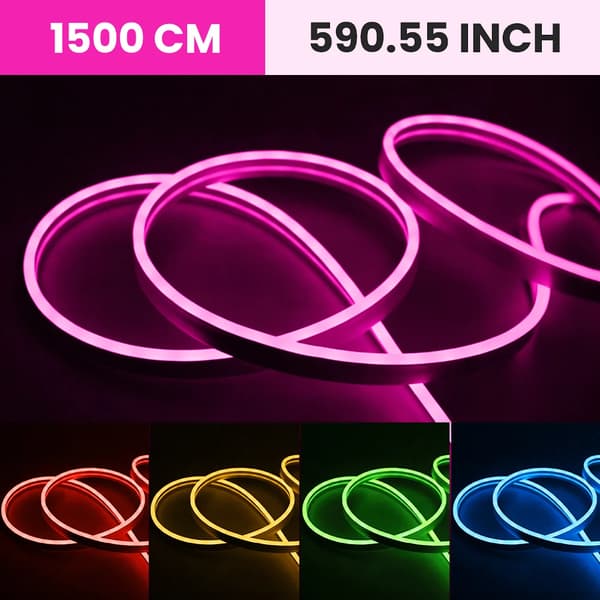 LED Neon Rörlampor, Appkontroll, Musiksynk,15M