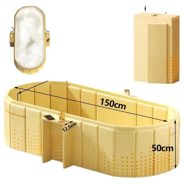 Badekar, Foldbart Design, Bærbar Afslapning,Gul 1.5m