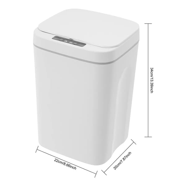 Automatisk Soptunna, Smart Sensor, Hållbart ABS-material,12L, VIT