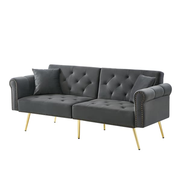 Soffa Säng, Sammet Material, Bredd Mindre än 2000mm, Justerbart Ryggstöd, Stöder över 150 kg, Ergonomiskt Skum