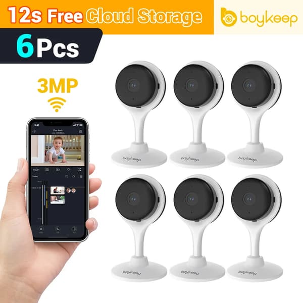 Inomhus säkerhetskamera, 3 MP, Dual-Band Wi-Fi-anslutning,EU Plug-b, K10-6