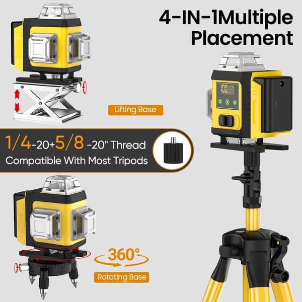 Laser Level, 16 Lines, Self-Leveling Function, 2 Batteries