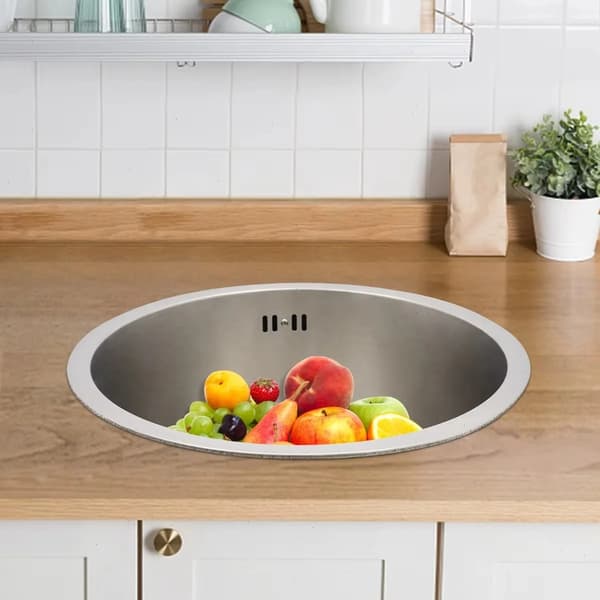 Køkkenvask, Rund Form, Lydisoleret Design,Sølv