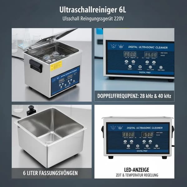 Ultralydsrenser, 6 L kapacitet, dual frekvensdrift,hær grøn