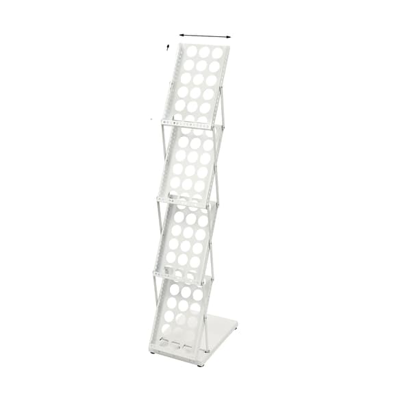 Tidningsställ, Fällbar Design, Ventilerad Panel, 36*27*132 cm,VIT