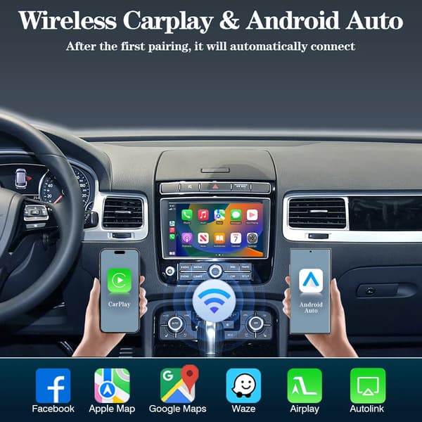 Trådlös CarPlay Android Auto Modulo, Röststyrning, Multimedia Stöd,För VW Touareg